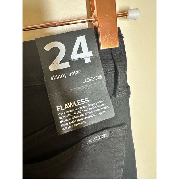 Joes Jeans Black Distressed Skinny Ankle Stretch Jeans Size 24 New - Picture 3 of 5